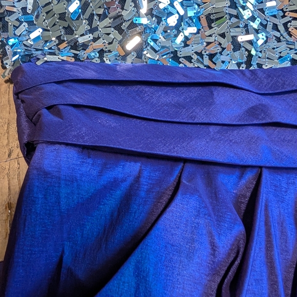 Juniors City Studio Purple Sequin Ruched Sheath Dress Size 5 - Picture 3 of 9